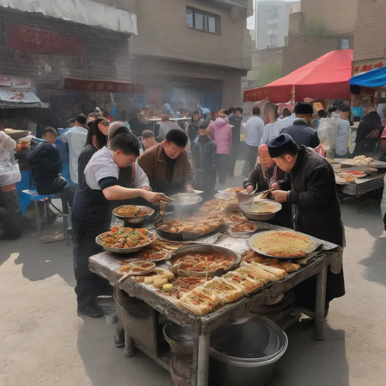 Quán ăn ven đường Tân Cương